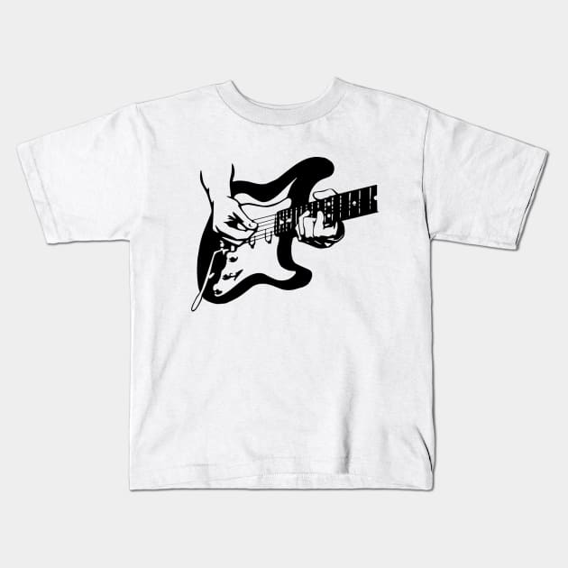 Guitar Player T-Shirt Kids T-Shirt by oldrockerdudes